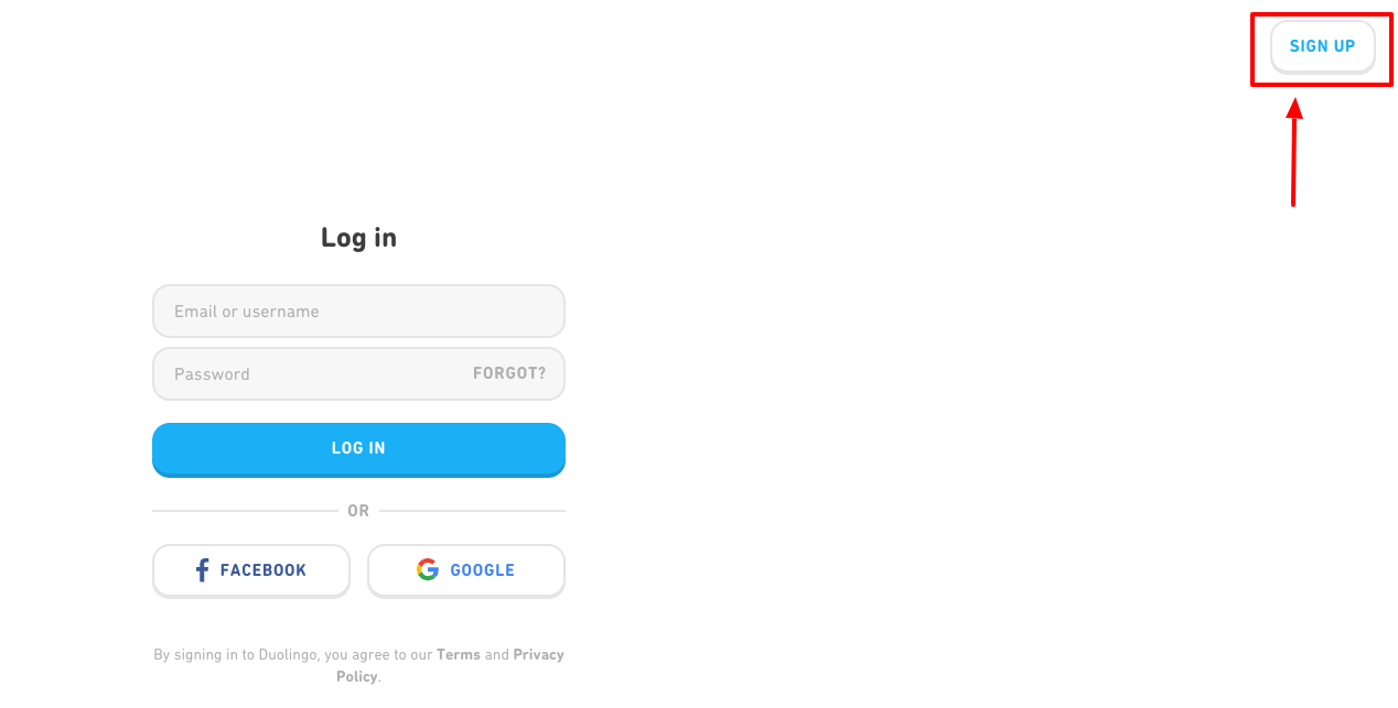 duolingo sign up